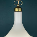 Vintage white Murano glass pendant lamp Italy 1970s Mid-century Lighting Vintage chandelier
