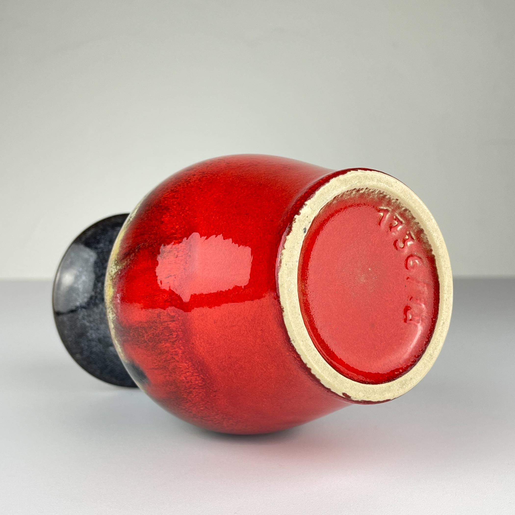 Vintage ceramic vase Lava, West Germany, 1970, Mid-century home decor