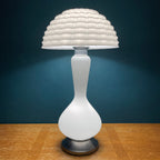 Large white Murano table lamp Mushroom Italy 1970s Mid-century italian modern