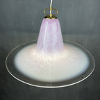 Mid-century pink Murano glass pendant lamp by VeLuce Italy 1970s