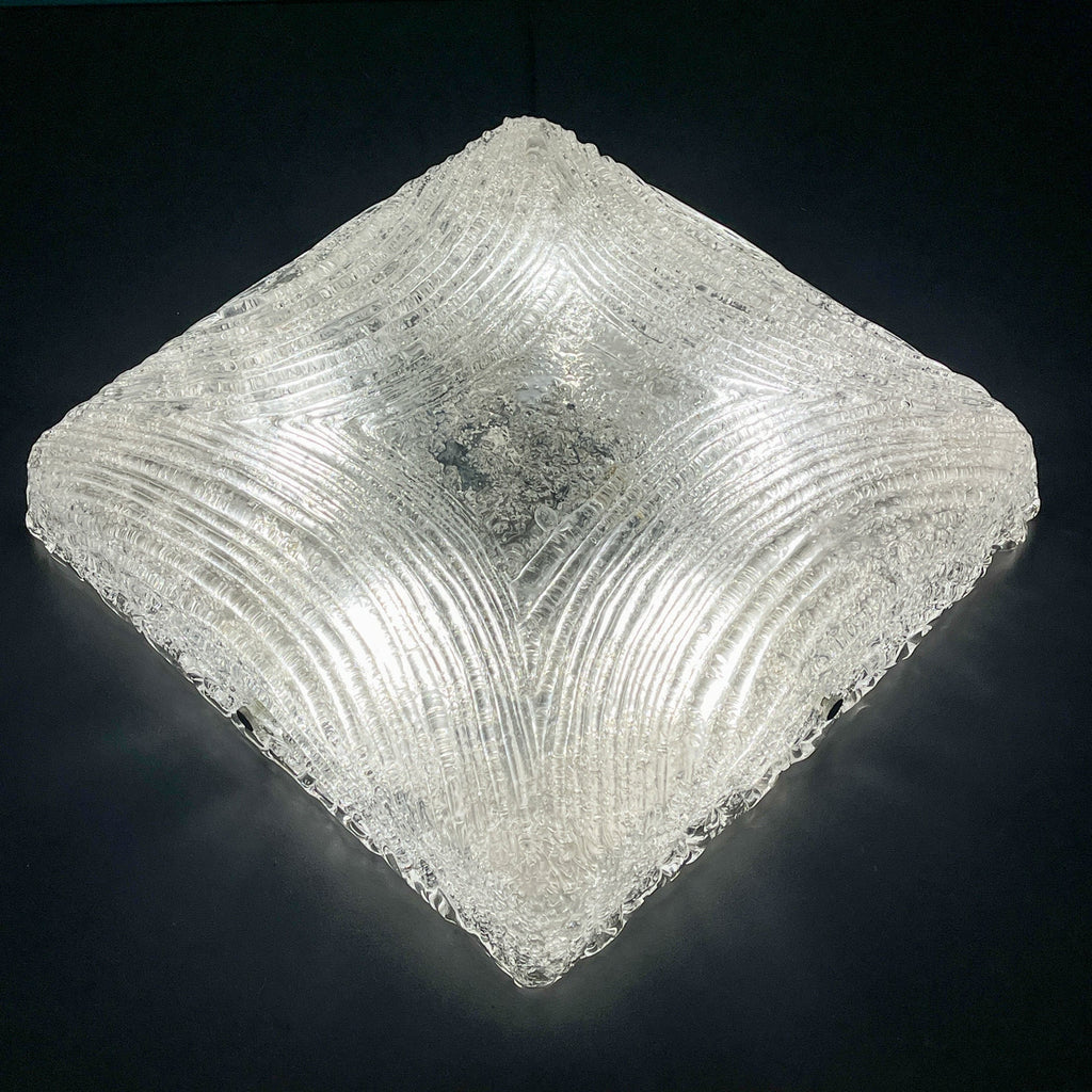 Vintage ice murano glass ceiling lamp by J.T.Kalmar, Austria, 1960s