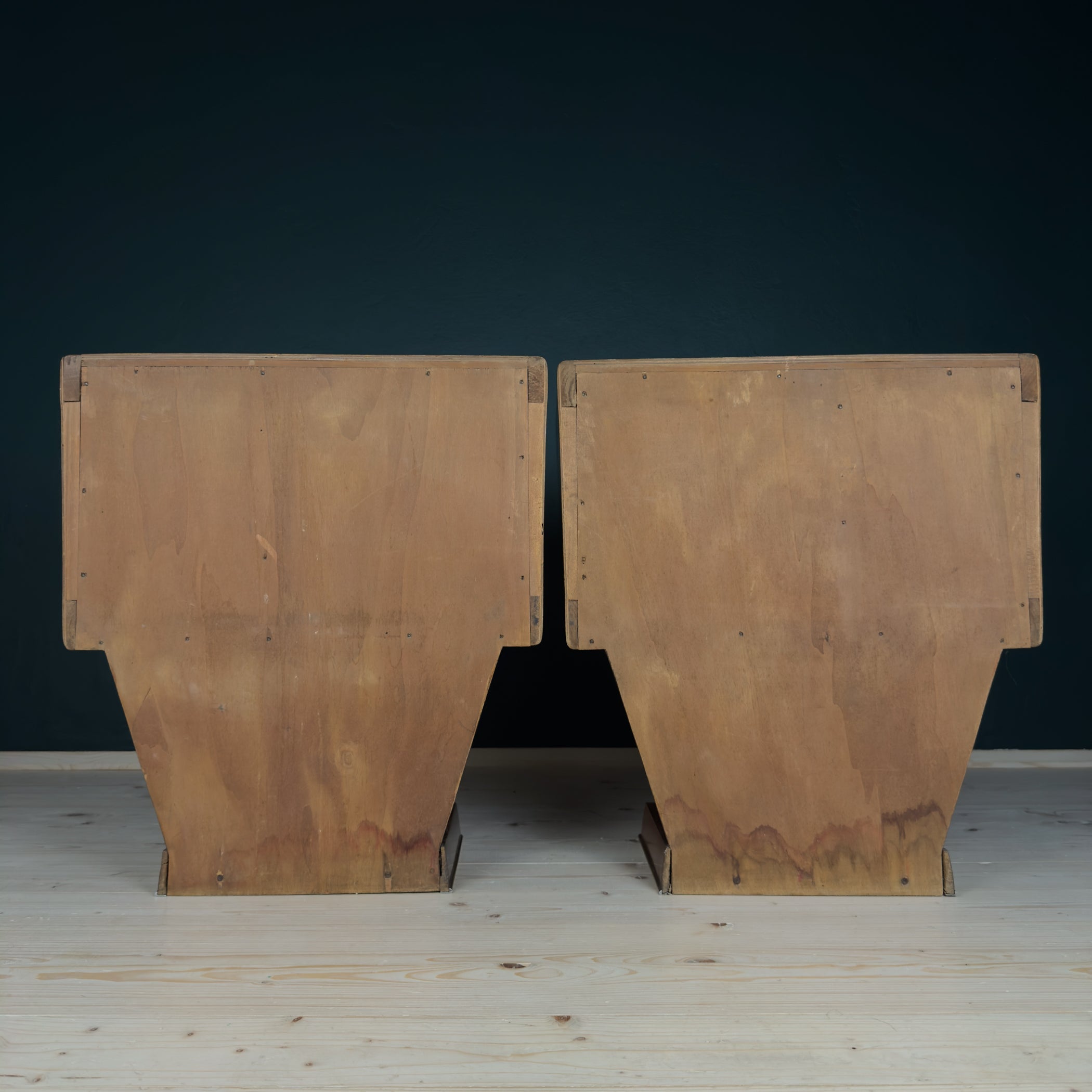 Vintage wood nightstands, Italy 1950s, Set of 2