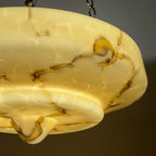 Art Deco yellow glass pendant lamp, Italy 1930s