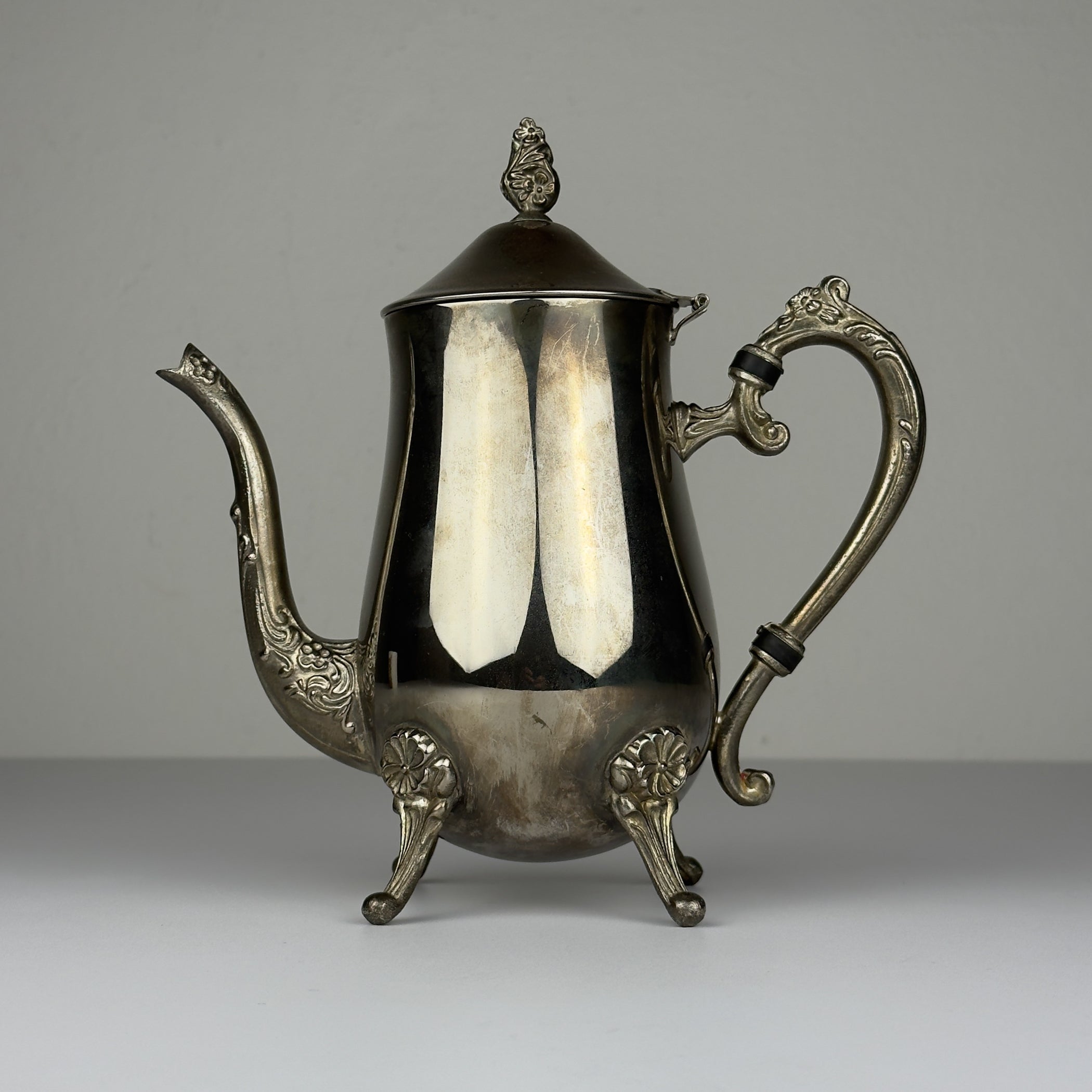 Vintage Metal Coffee or Tea Set of 3, Italy 1980s
