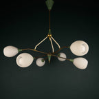 Mid-Century Stilnovo chandelier with Opaline Glass, Italy 1960s