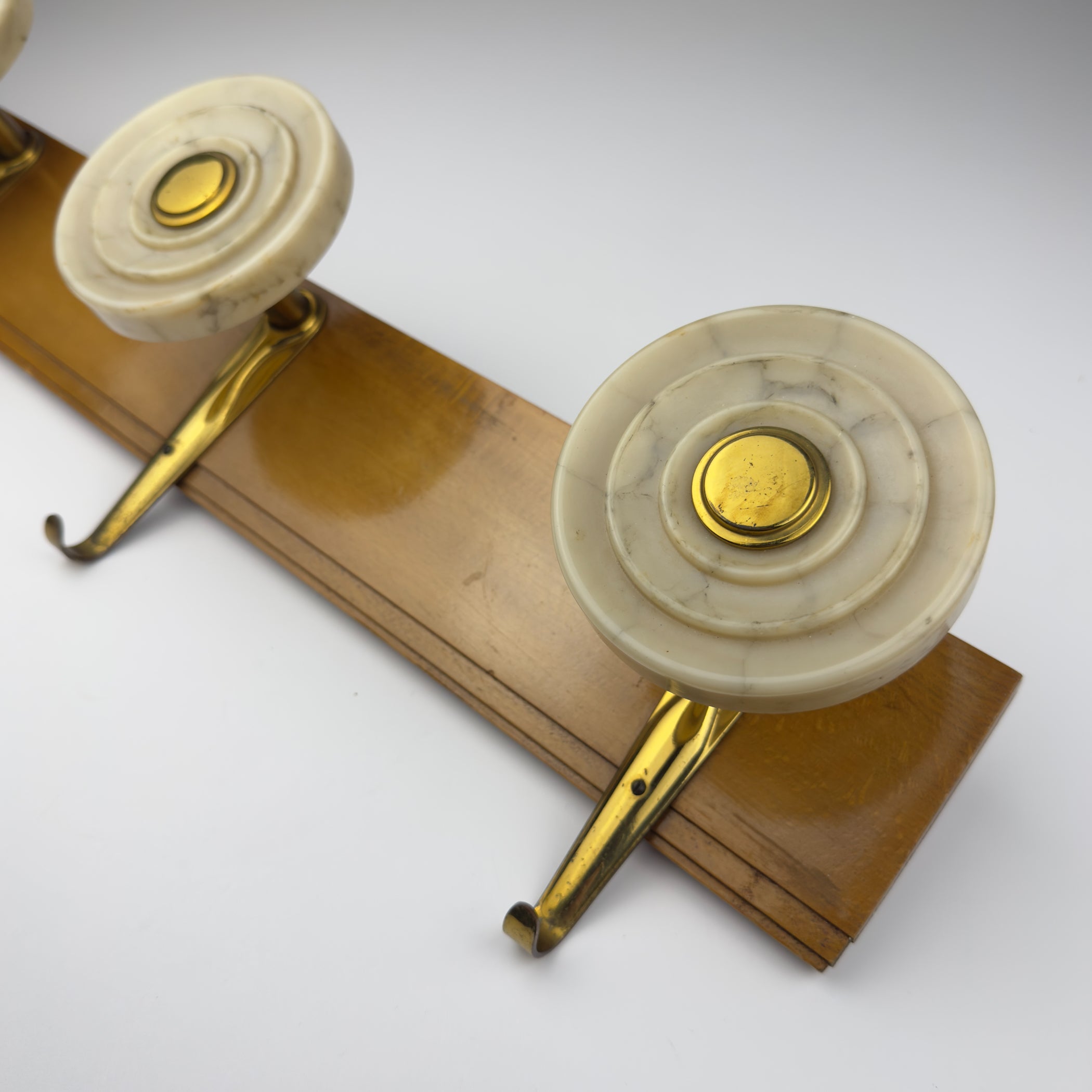 Vintage Art Deco brass & bakelite hanger, Italy 1950s
