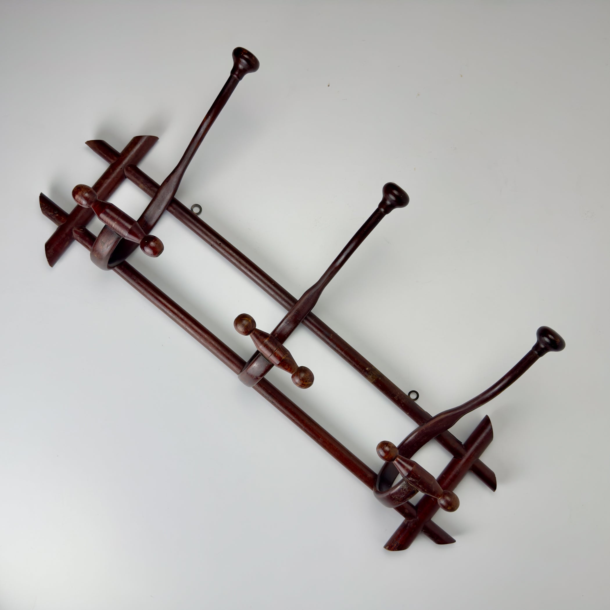 Antique Wooden Coat Rack, Italy 1930s