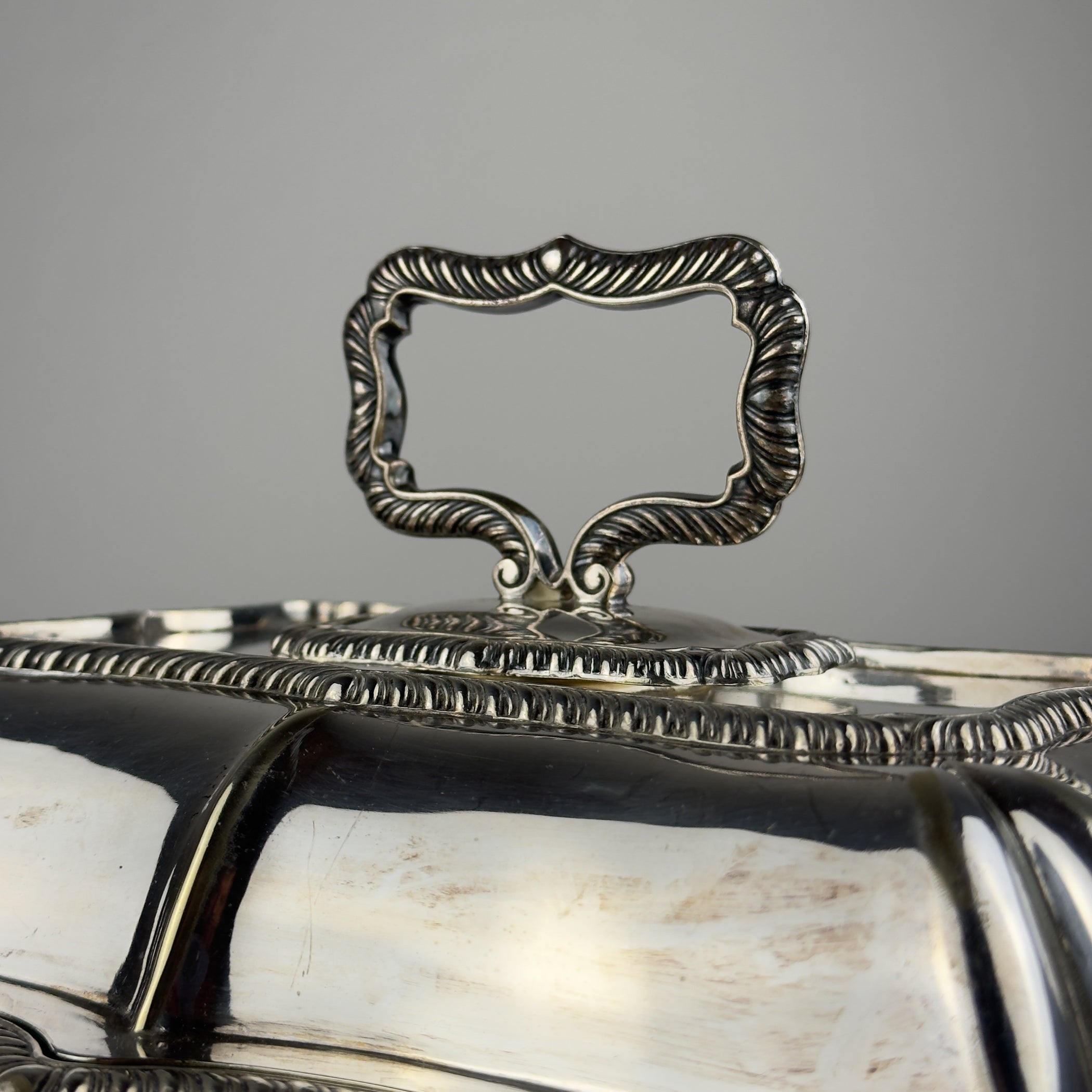 Antique Silver Plated Sheffield Serving Dish And Cover, England, early 20th century