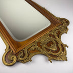 Vintage Large Wooden Wall Mirror, Italy 1950s