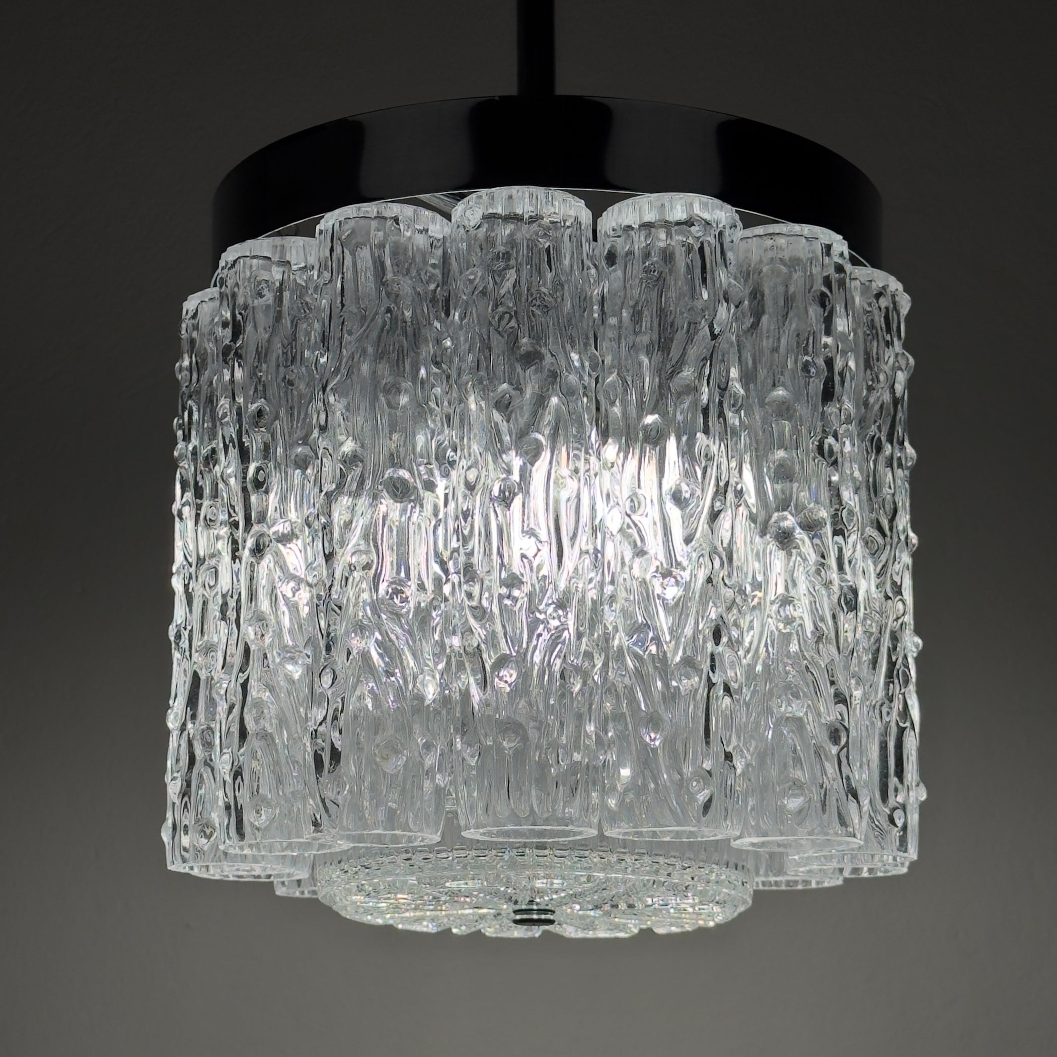 Vintage murano glass chandelier Tronchi by Toni Zuccheri for Venini, Italy 1960s