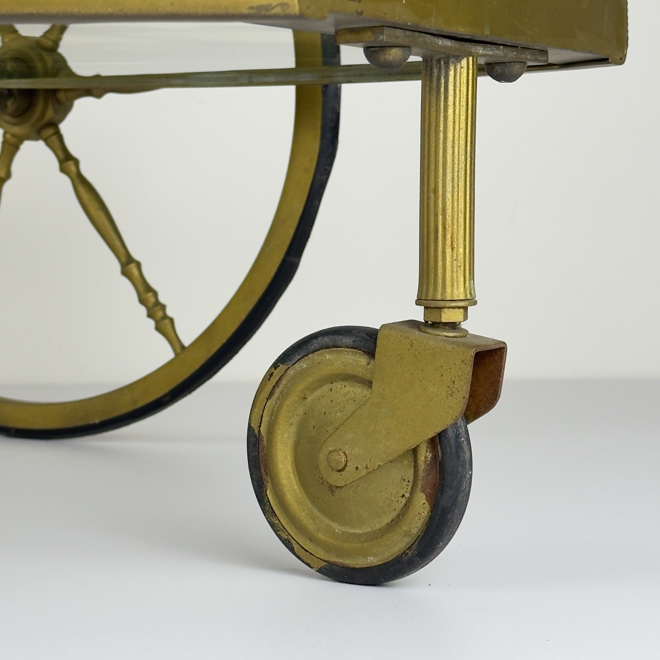 Vintage metal bar cart, Italy 1950s