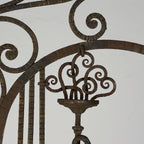 Antique wall decorative panel of wrought iron, Italy 1920s