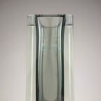 Sommerso gray Murano glass vase, style Flavio Poli, Italy 1970s