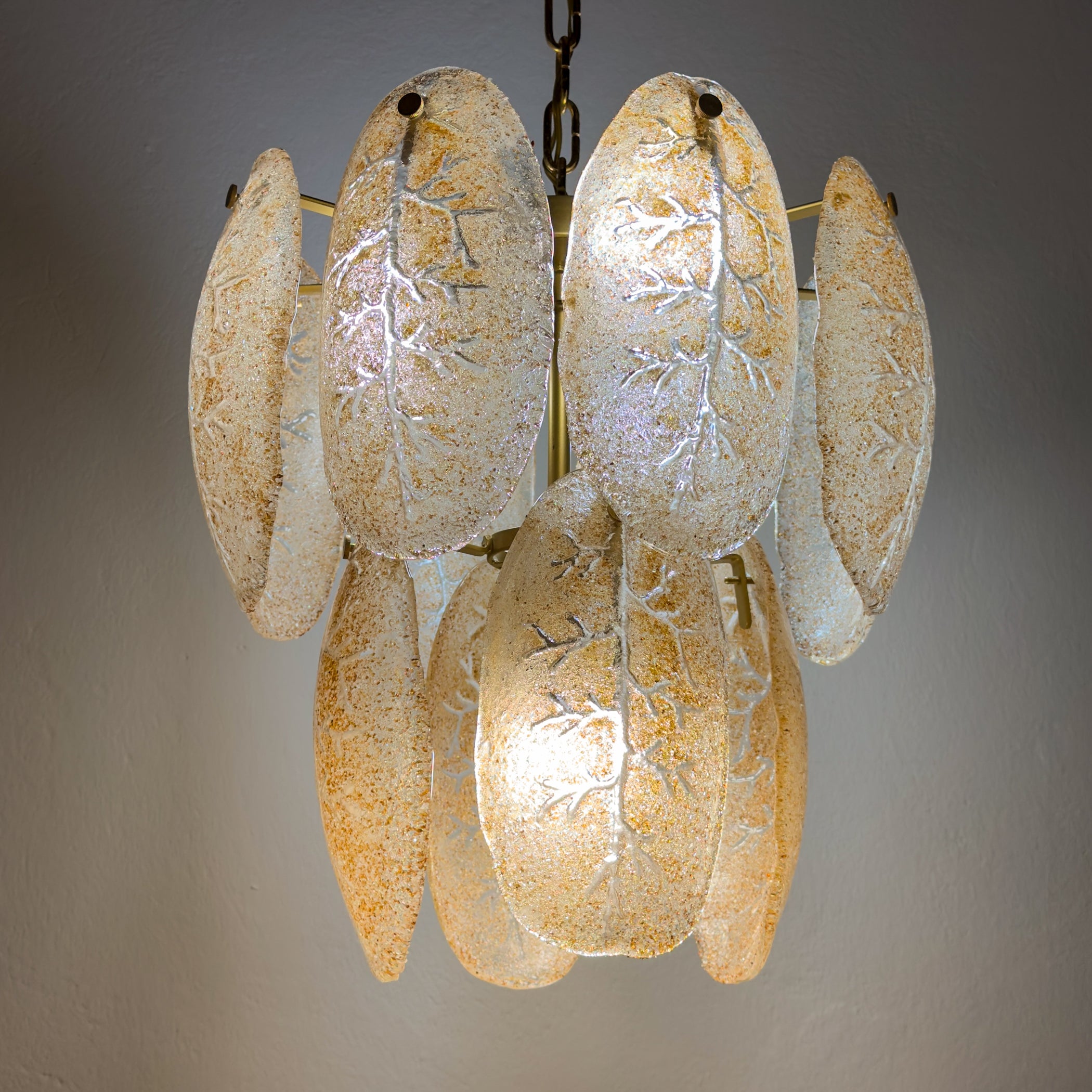 Original cascade murano glass chandelier, Italy 1980s