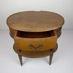 Vintage wooden nightstand Italy 1950s, mid-century wooden bedside table
