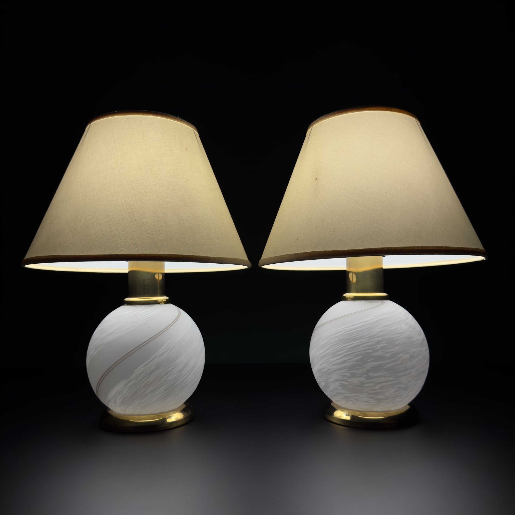Vintage Murano Table Lamps, Italy 1970s, Set of 2