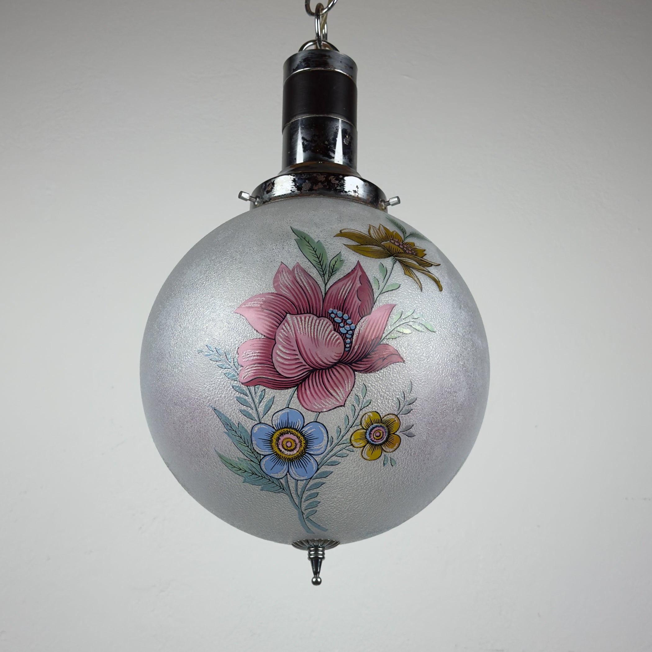 Vintage Pendant Light Flower, Italy 1960s