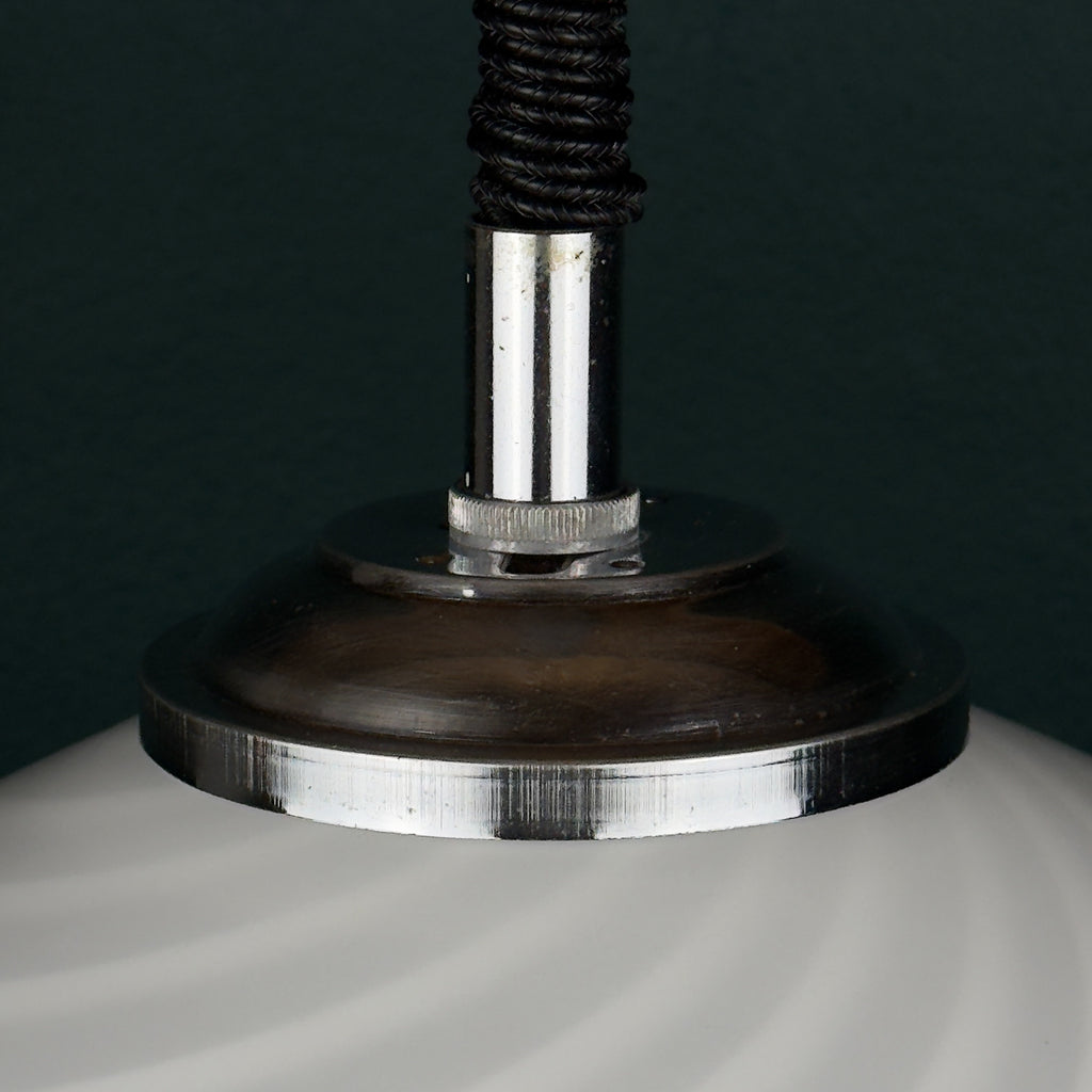 Vintage Swirl Murano Glass Pendant Lamp, Italy 1970s