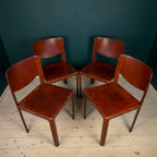Mid-century Sistina Saddle dining chairs by Tito Agnoli for Matteo Grassi, Italy 1980s, Set of 4