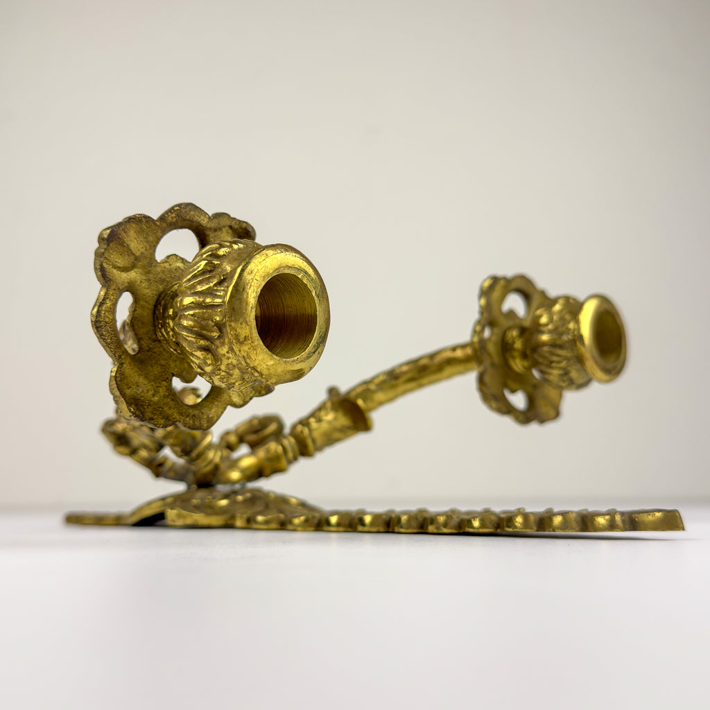 Antique Empire Bronze Wall Candle Sconce, Italy, Late 19th Century