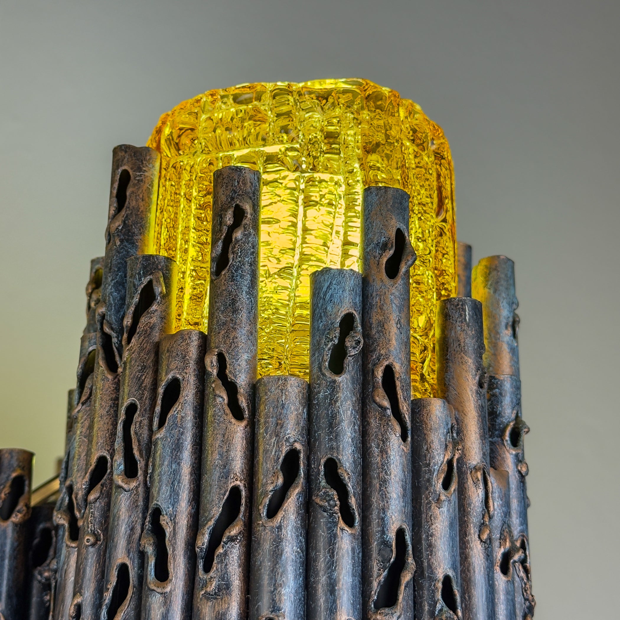 Brutalist chandelier by Marcello Fantoni, Fantoni Studio, Firenze, Italy 1960s