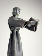 Vintage Brutalist sculpture "Monk With The Book" by Salvino Marsura, Italy 1970s