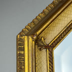 Vintage Large Wooden Wall Mirror, Italy 1930s