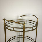 Vintage brass bar cart, France 1950s
