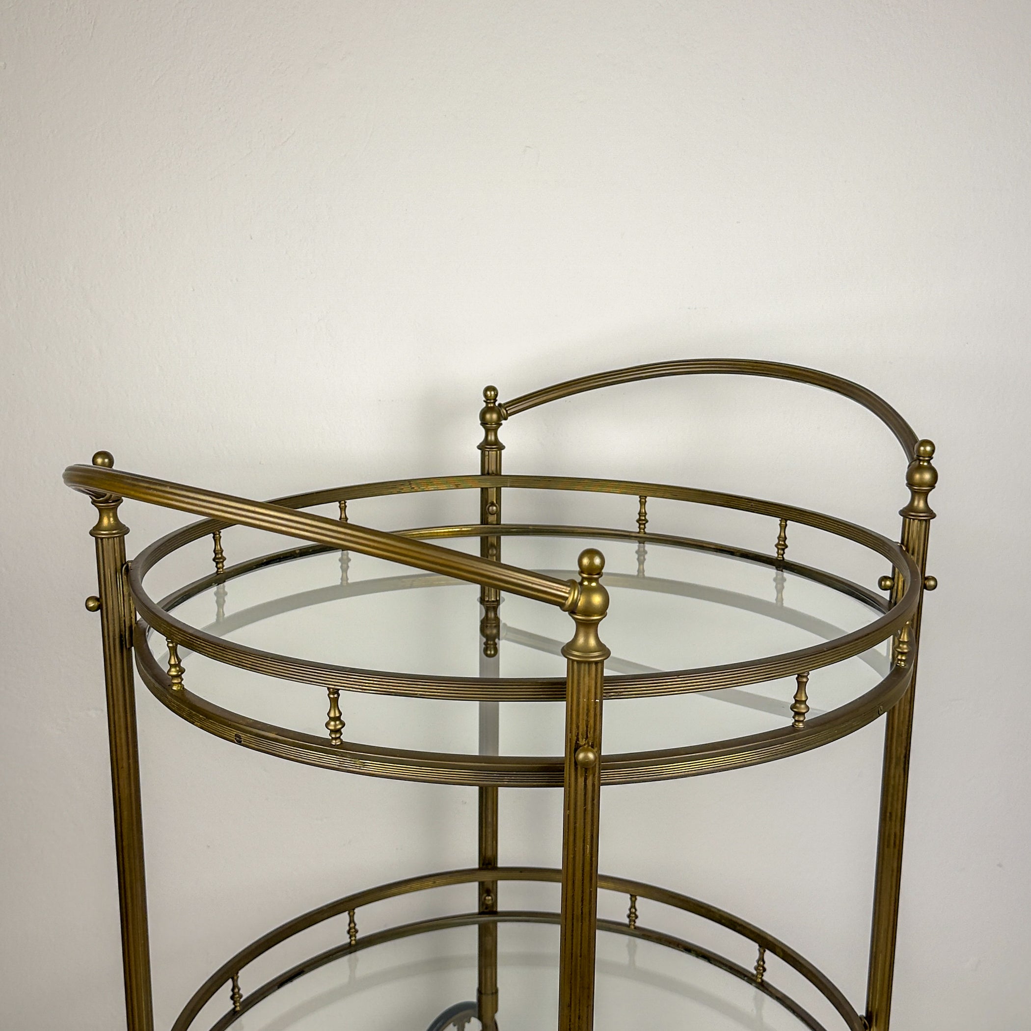 Vintage brass bar cart, France 1950s