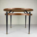 Vintage Italian Metal & Teak Wood Coffee Table by Silvio Cavatorta, 1950s