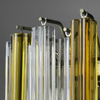 Original cascade Murano glass Crystal Prism Chandelier from Venini, Italy 1970s