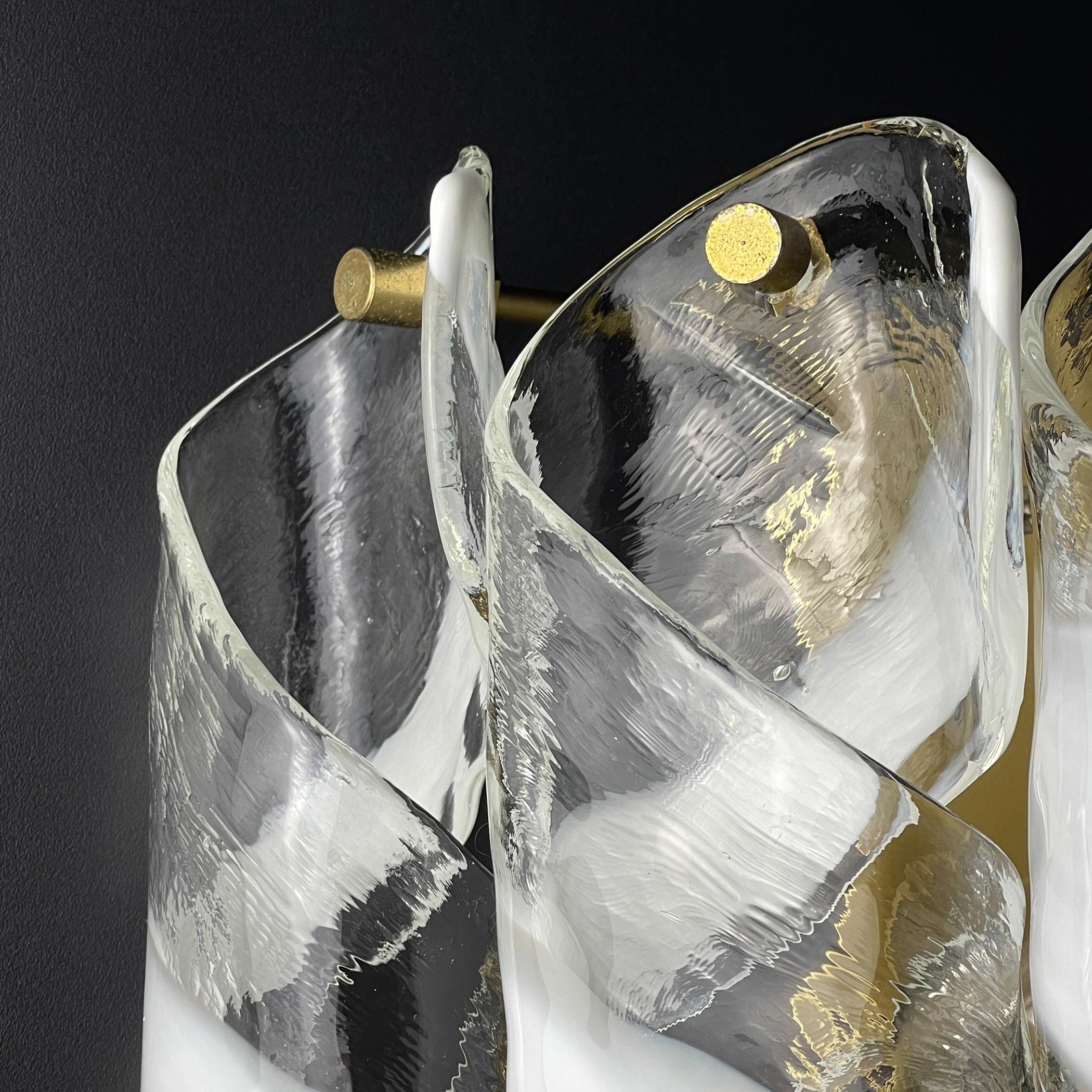 Vintage Murano wall lamp “Torciglioni” by AVMazzega, Italy 1970s,Mid-century Italian Lighting