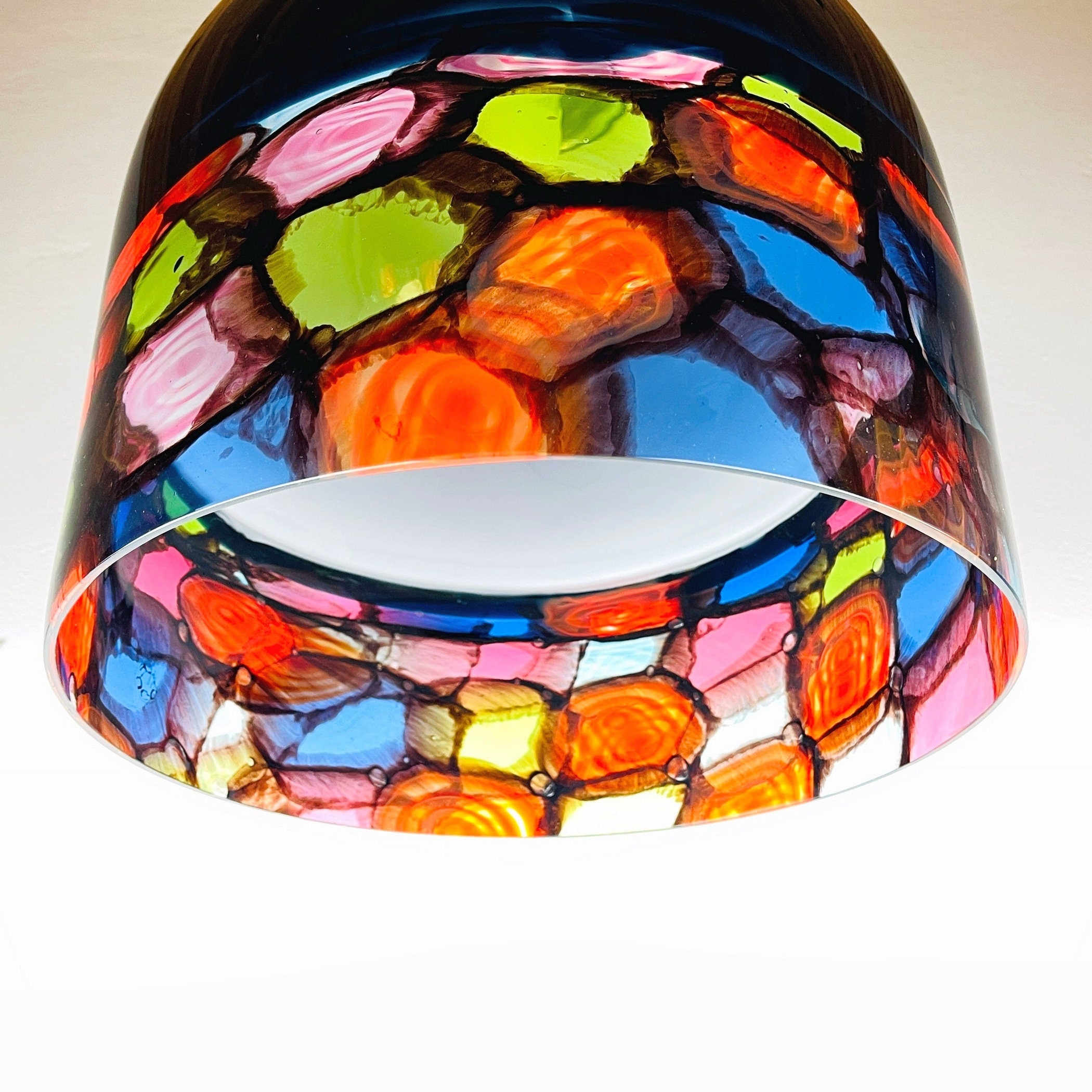 Vintage Murano Glass Pendant Lamp by Toso & Massari for Leucos, 1971