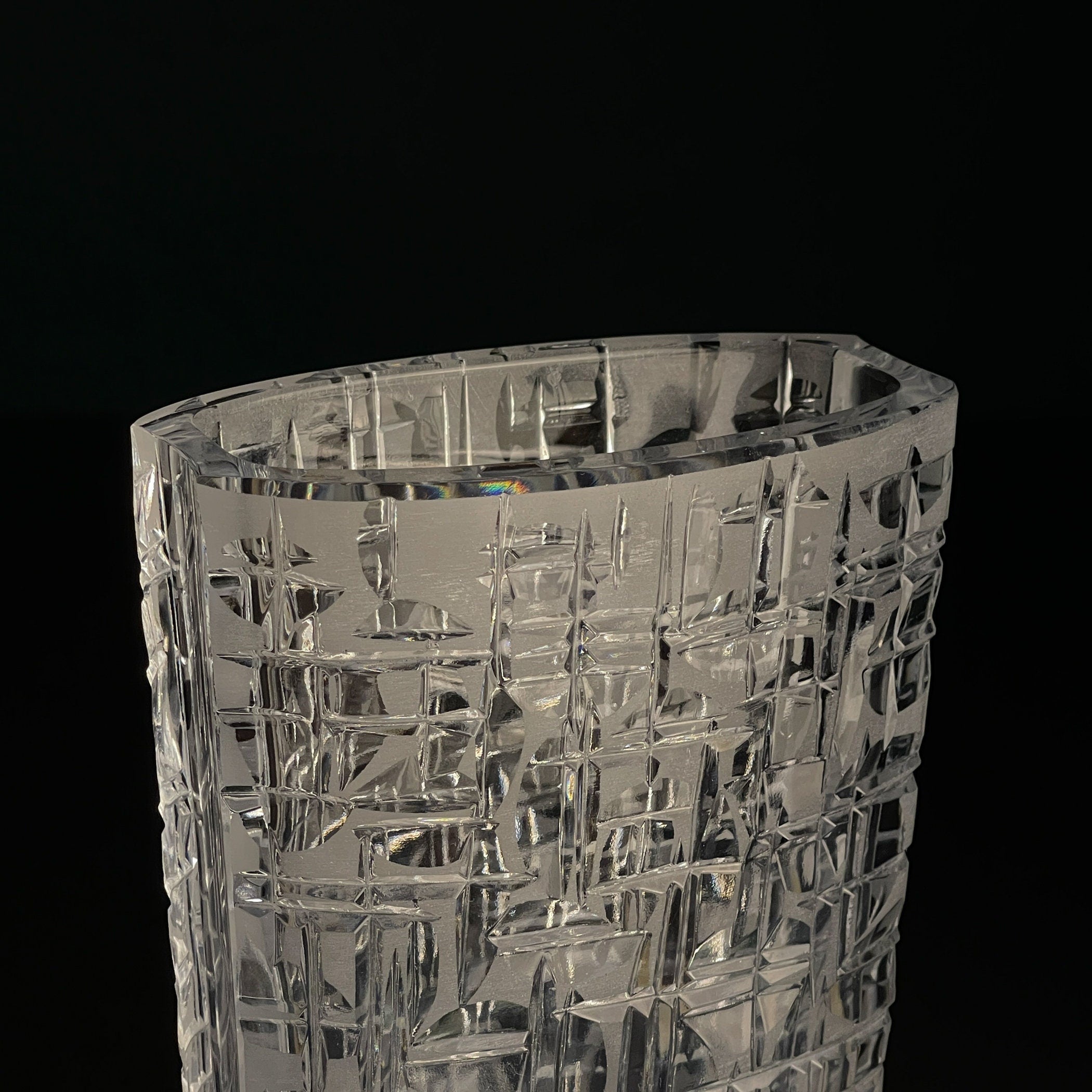 Original crystal vase by Kristall Krisla, Italy 1960s, Vintage home decor