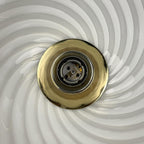 Vintage swirl white Murano glass pendant lamp, Italy 1970s