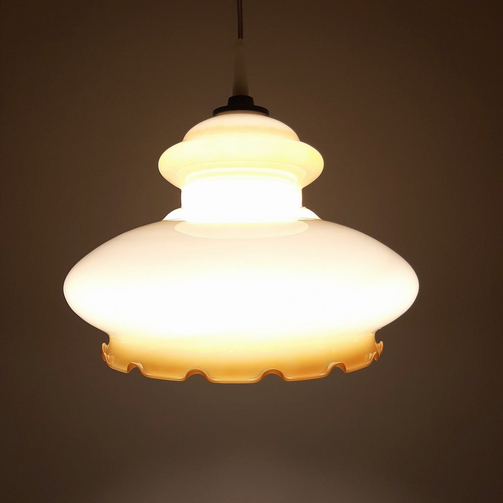 Vintage glass lamp Yugoslavia '70s Mid-century ceiling lamp Retro lighting
