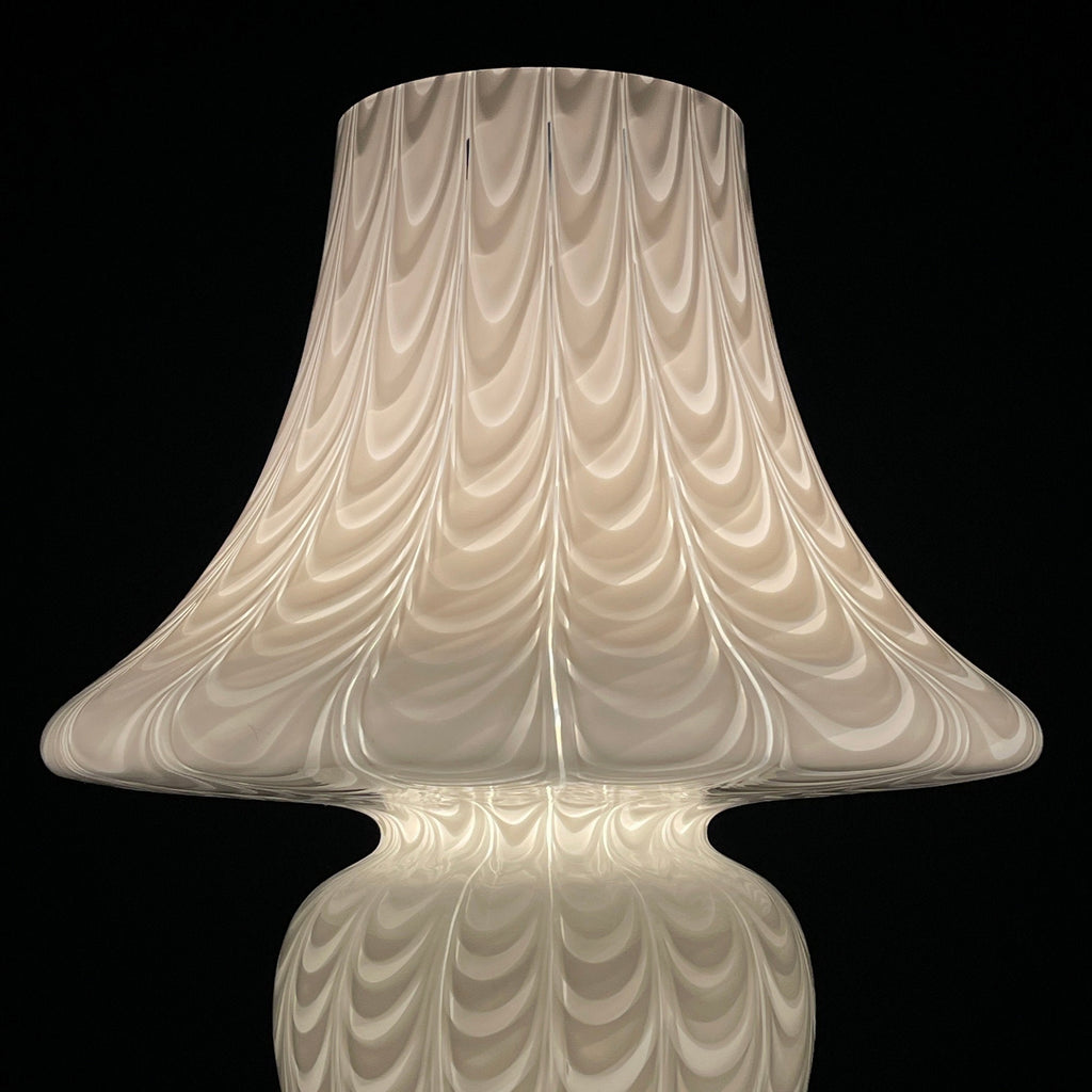 Large Classic white murano table lamp Mushroom Italy 1970s Italian Modern Retro home decor