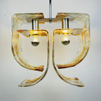 Vintage Murano glass chandelier by Mazzega, Italy 1970s, Space age, Mid-century modern