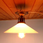 Vintage Small White Pendant Lamp, Italy 1940s