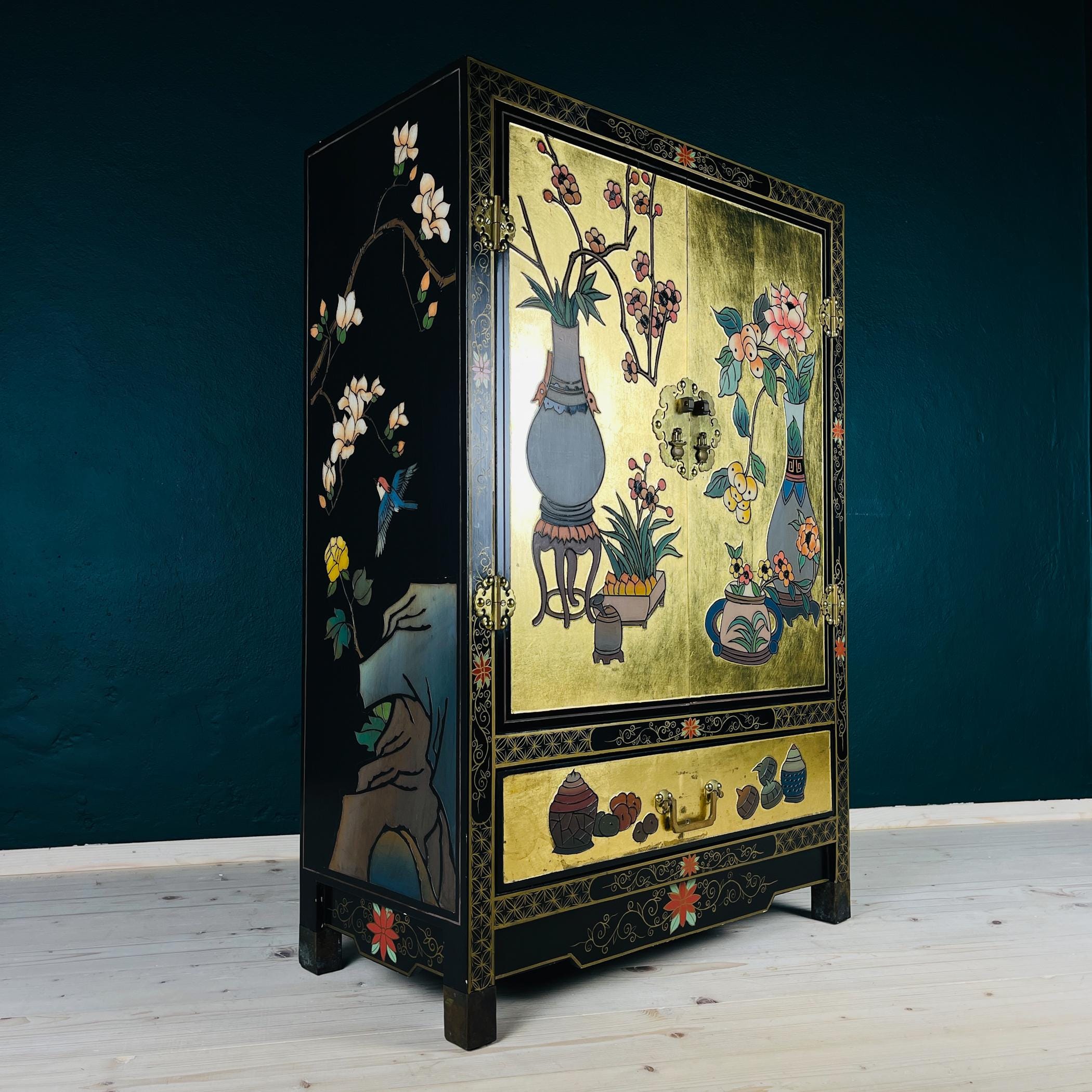 Mid-Century Italian Cabinet, Style Chinoiserie, 1950s