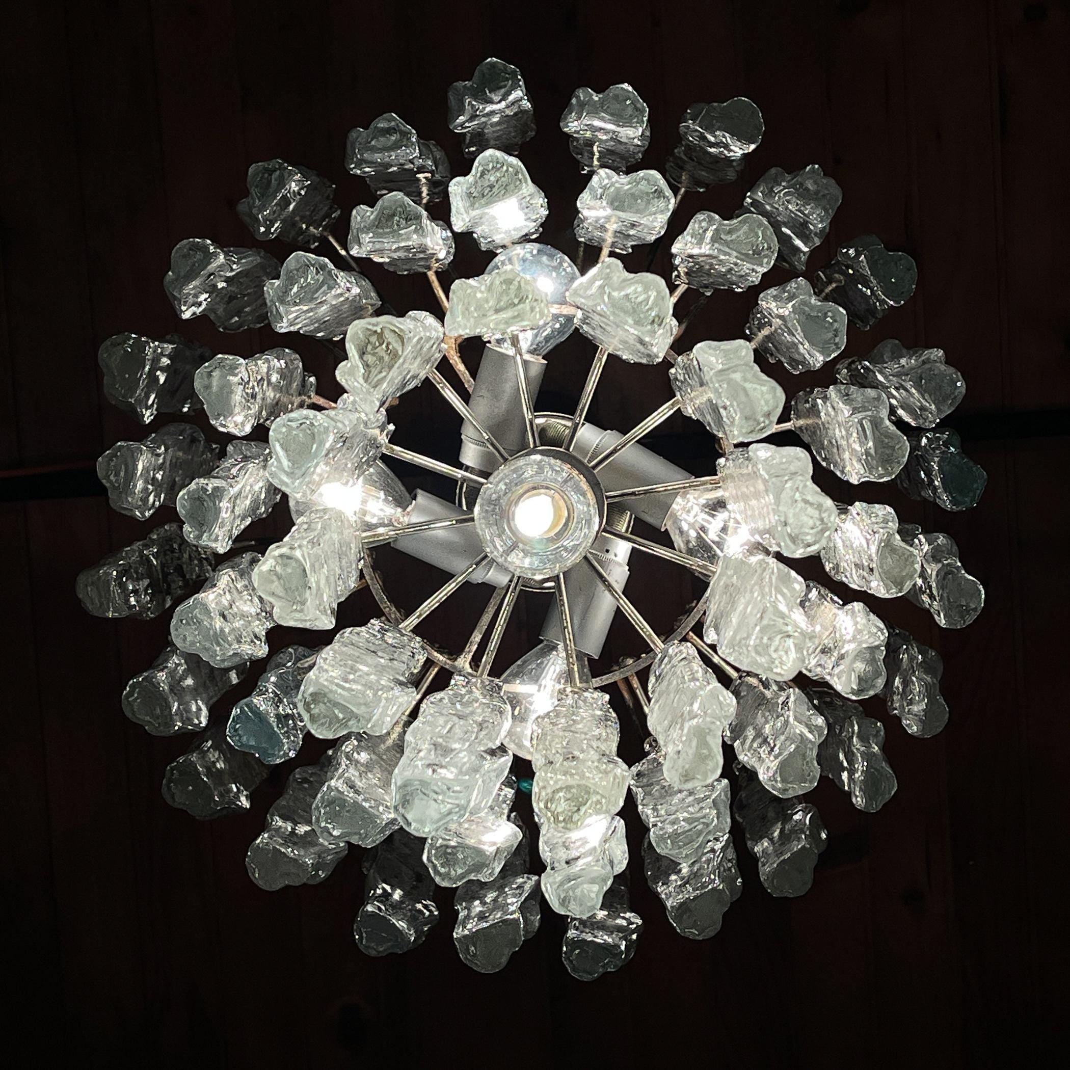 Original murano glass chandelier by J. Kalmar, Austria 1960s, Vintage home decor