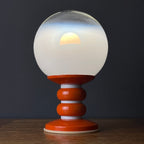 Vintage Opaline Glass Table Lamp: Italian Mid-Century Modern Lighting