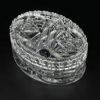 Vintage Bohemian glass candy bowl by Bohemia Crystal, Czechoslovakia, 1970s