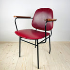 Mid-century red chair Italy 1960s Vintage italian furniture Home office chair