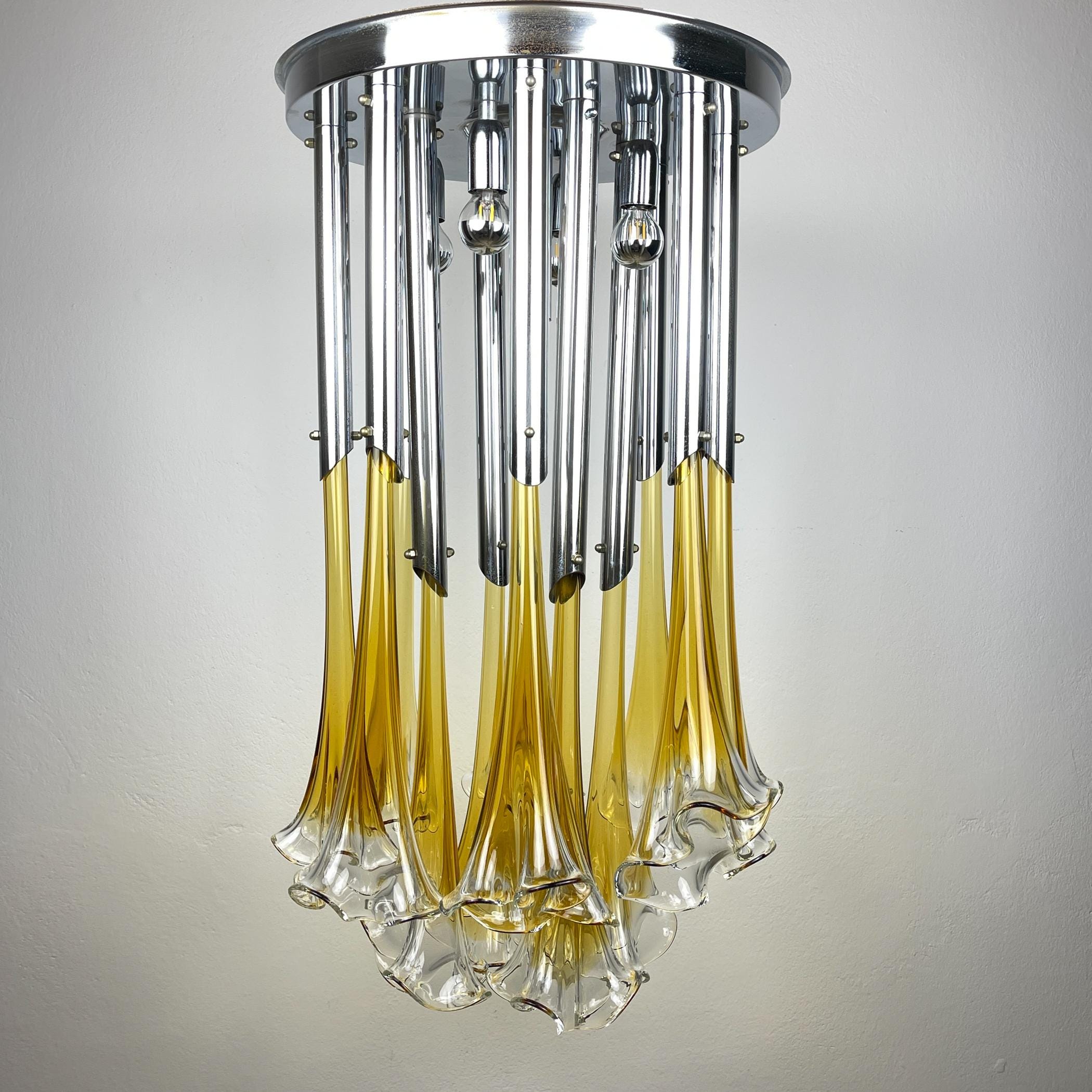 Original Murano chandelier Calla Lily by Venini, Italy 1960s