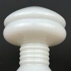 Vintage White Opaline Glass Table Lamp: Italian Mid-Century Modern Lighting