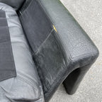 P60 lounge black chair by Vittorio Introini for Saporiti Italy 1960s