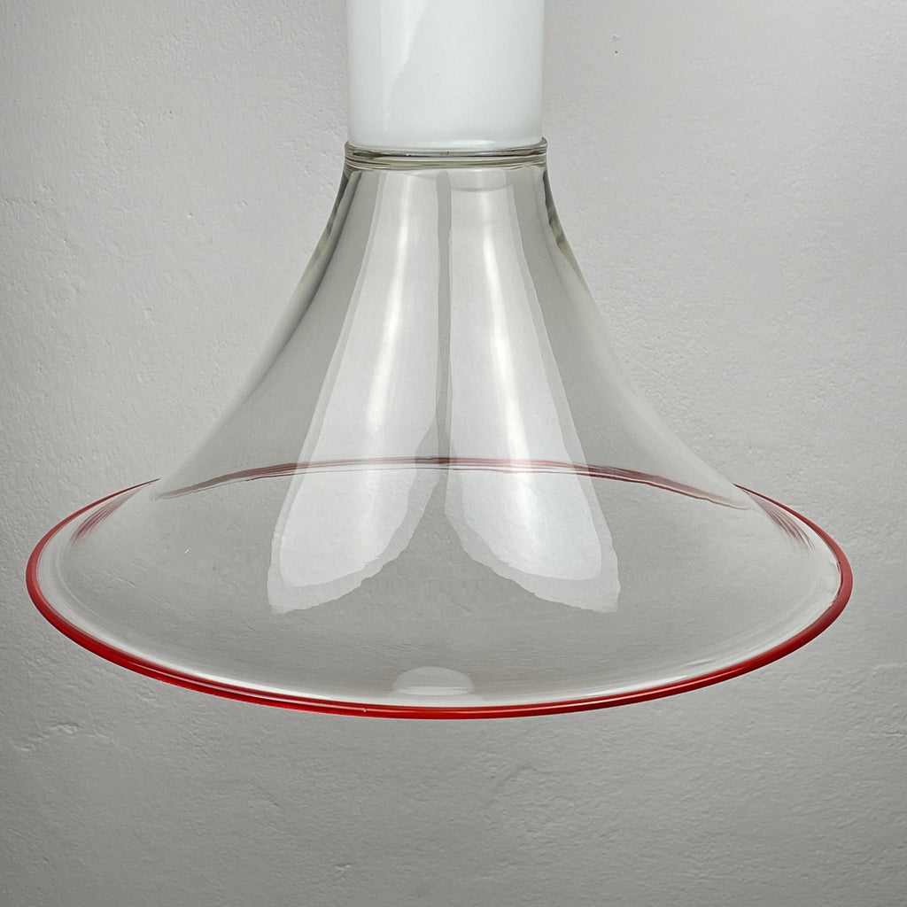 Murano Glass Pendant Lamp: Mid-Century Modern Italian Lighting by Leucos, 1970s