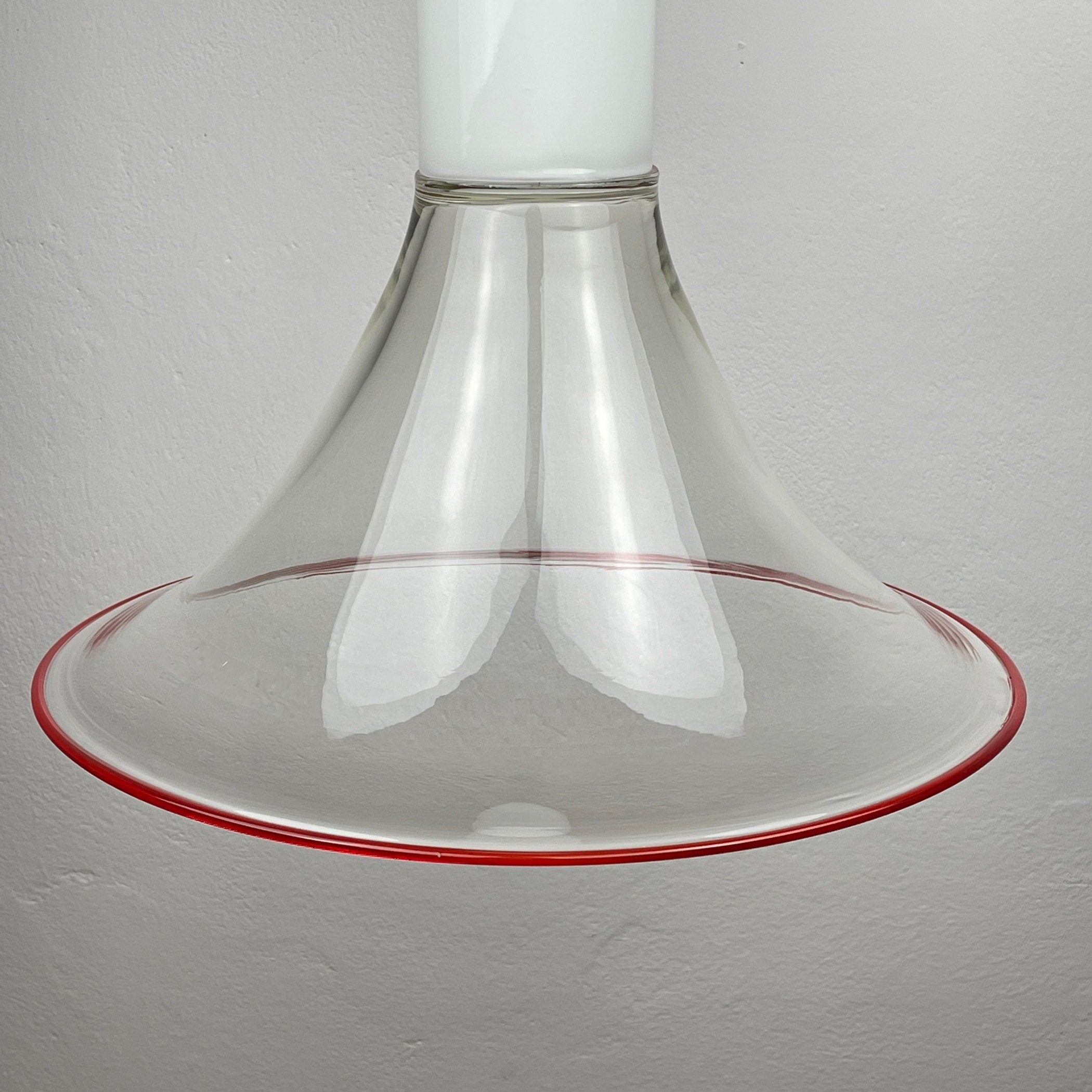 Murano Glass Pendant Lamp: Mid-Century Modern Italian Lighting by Leucos, 1970s