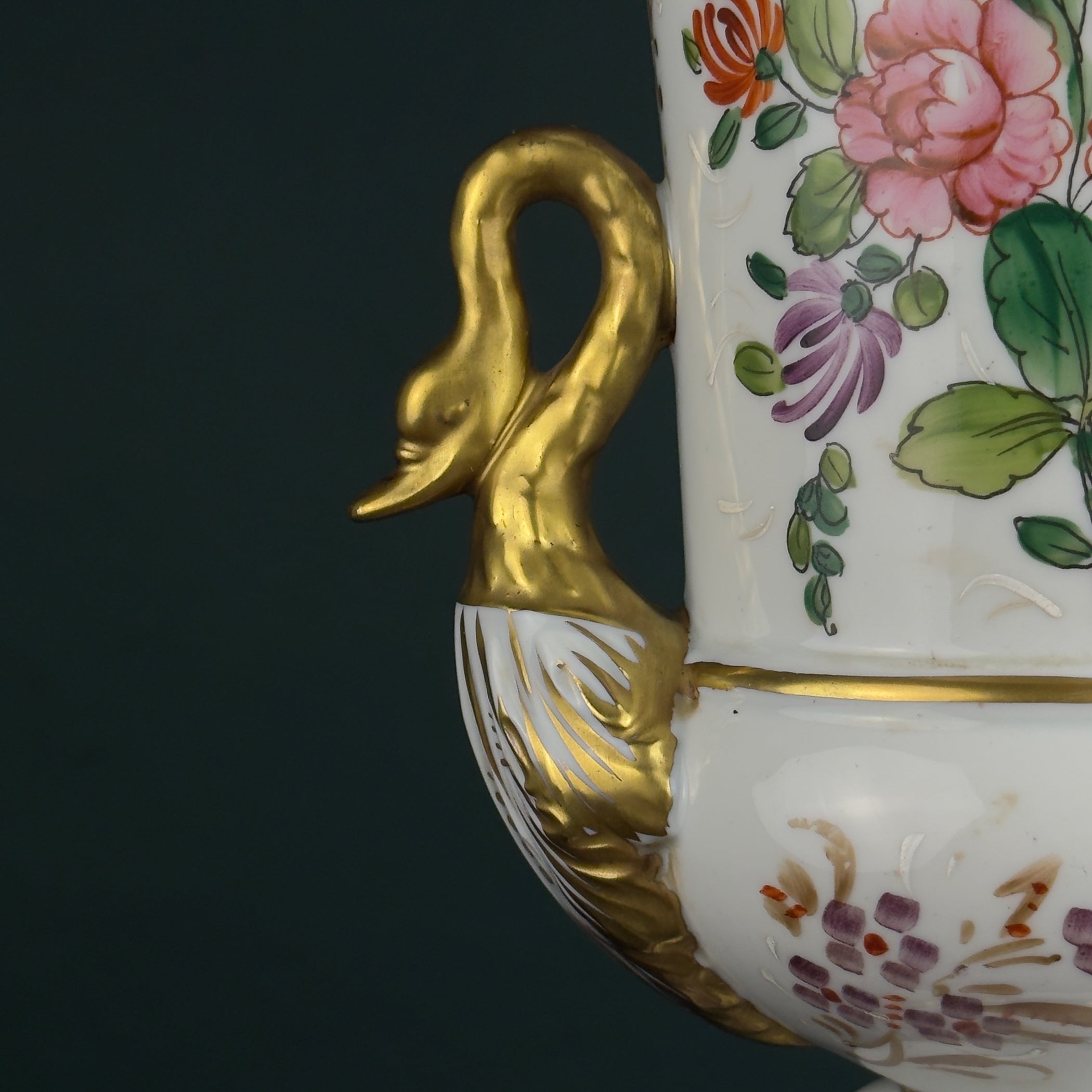 Vintage porcelain vase in the style of "Old Paris", China, Mid-20th Century